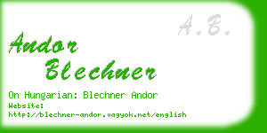 andor blechner business card